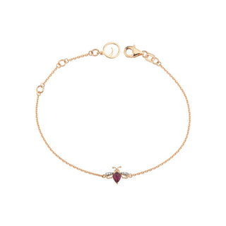 QUEEN BEE GOLD DIAMOND RHODOLITE BRACELET