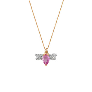 QUEEN BEE BELLA PINK SAPPHIRE NECKLACE Bee Goddess