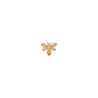 QUEEN BEE EVA GOLD DIAMOND CITRINE SINGLE EARRING Bee Goddess