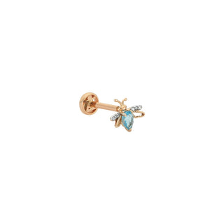 QUEEN BEE GOLD DIAMOND BLUE TOPAZ PIERCING Bee Goddess