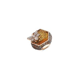 QUEEN BEE GOLD ORANGE SAPPHIRE RING Bee Goddess