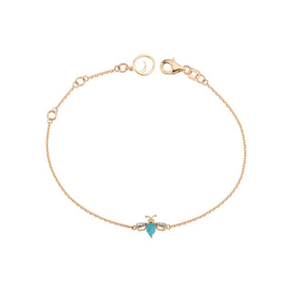 QUEEN BEE LILY GOLD DIAMOND BLUE TOPAZ BRACELET Bee Goddess