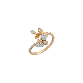 QUEEN BEE MELISSA GOLD DIAMOND CITRINE RING Bee Goddess