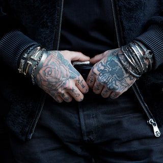 SWORD SILVER BLACK DIAMOND CHAIN BRACELET