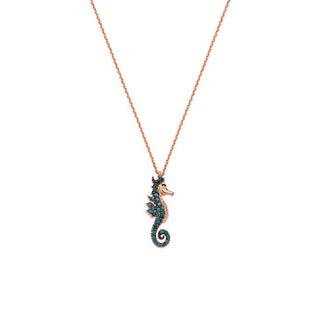 SEAHORSE BLUE DIAMOND NECKLACE Bee Goddess