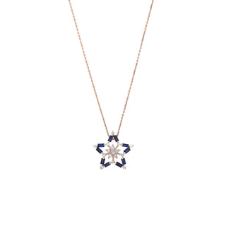 SIRIUS STAR DIAMOND SAPPHIRE NECKLACE Bee Goddess