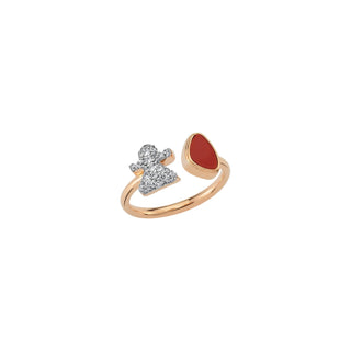 TANIT GOLD DIAMOND RED ENAMEL RING