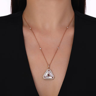 TATTWA GOLD DIAMOND RUBY PENDANT