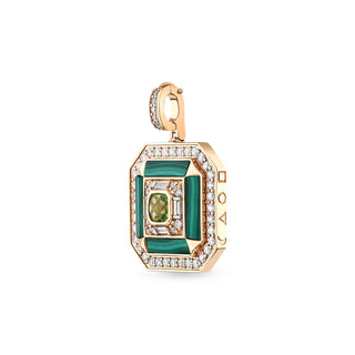 TATTWA GOLD DIAMOND PERIDOT PENDANT