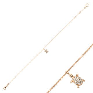 TURTLE GOLD DIAMOND ANKLET Bee Goddess