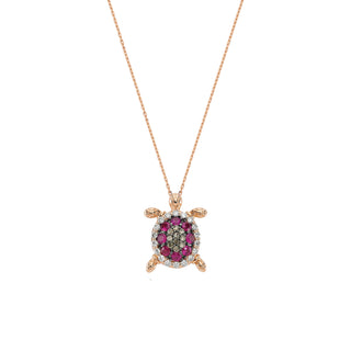 TURTLE GOLD DIAMOND NECKLACE Bee Goddess