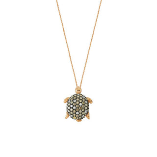 TURTLE GOLD DIAMOND NECKLACE Bee Goddess