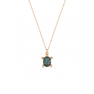 TURTLE GOLD DIAMOND NECKLACE Bee Goddess