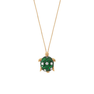 TURTLE GOLD DIAMOND NECKLACE Bee Goddess