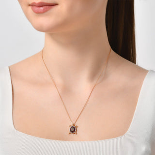 TURTLE GOLD DIAMOND NECKLACE Bee Goddess