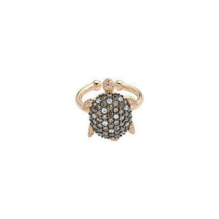 TURTLE GOLD DIAMOND RING Bee Goddess