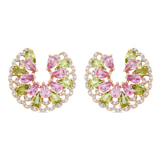 PEACOCK PINK SAPPHIRE EARRING