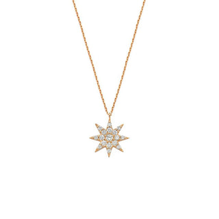 VENUS STAR GOLD DIAMOND NECKLACE Bee Goddess