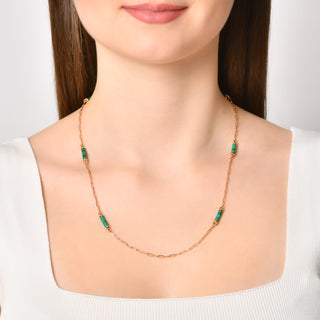 CHAIN GOLD MALAHIT NECKLACE