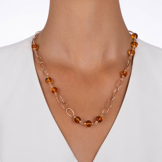 CHAIN AMBER GOLD NECKLACE