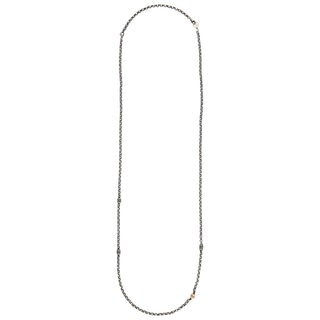 CHAIN BLACK DIAMOND GOLD & SILVER NECKLACE