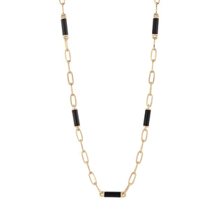 THIN ONIX 80CM GOLD CHAIN NECKLACE