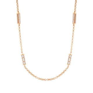 MONDRIAN GOLD DIAMOND CHAIN NECKLACE