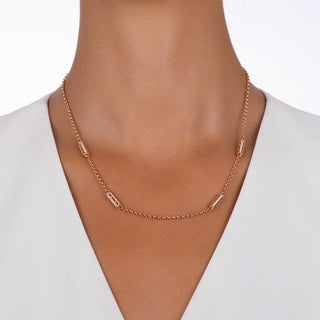 MONDRIAN GOLD DIAMOND CHAIN NECKLACE