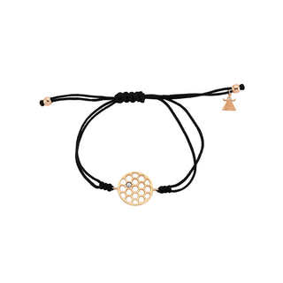 HONEYCOMB GOLD DIAMOND CORD BRACELET