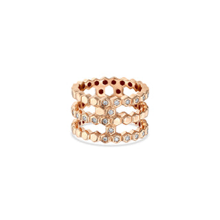 HONEYCOMB GOLD DIAMOND RING