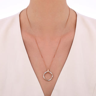 MONDRIAN GOLD DIAMOND HOOP NECKLACE