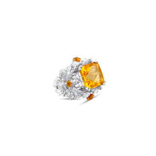 QUEEN BEE ARINNA GOLD DIAMOND CITRINE RING