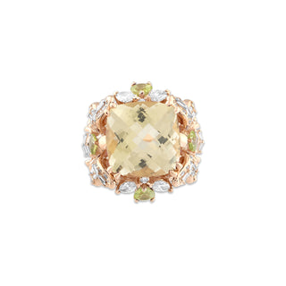 QUEEN BEE ARINNA GOLD DIAMOND PERIDOT RING