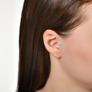 QUEEN BEE BELLA GOLD DIAMOND BLUE TOPAZ PIERCING