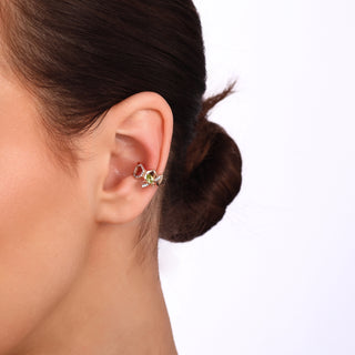 QUEEN BEE BELLA GOLD DIAMOND PERIDOT EAR CUFF
