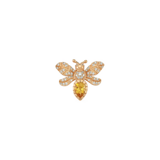QUEEN BEE EVA GOLD DIAMOND CITRINE SINGLE EARRING