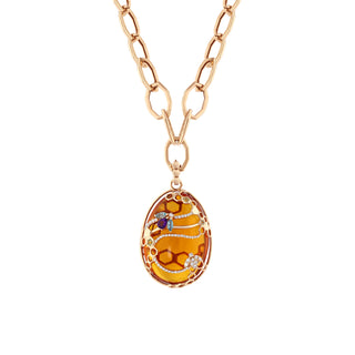 QUEEN BEE GOLD DIAMOND BLUE TOPAZ PENDANT
