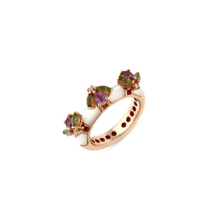 QUEEN BEE MAYA GOLD DIAMOND PERIDOT RING