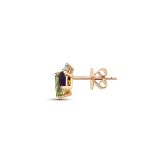QUEEN BEE MAYA GOLD DIAMOND PERIDOT SINGLE EARRING