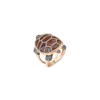 TURTLE GOLD BLACK DIAMOND RING