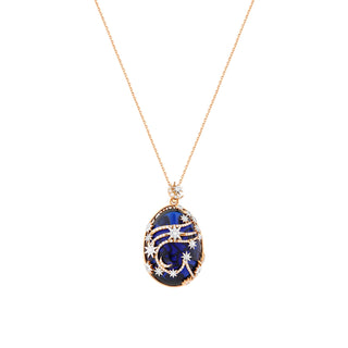VENUS STAR 18K GOLD DIAMOND SAPPHIRE PENDANT