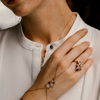 VENUS STAR GOLD DIAMOND HAND CHAIN