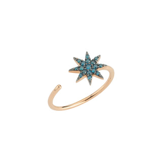 VENUS STAR GOLD BLUE DIAMOND RING