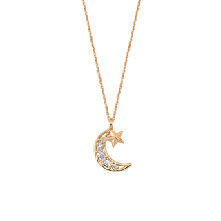 THE MOON AND THE STAR GOLD DIAMOND NECKLACE