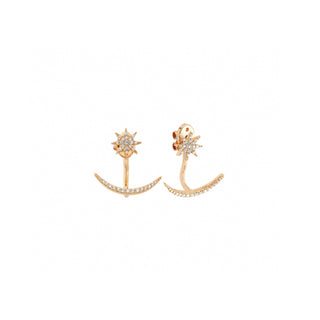 THE MOON AND THE NORTH STAR GOLD DIAMOND EARRING